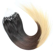 hot sale Brazilian straight micro ring loop hair extensions 100 strands/lot 14-26 inch #1b natural color