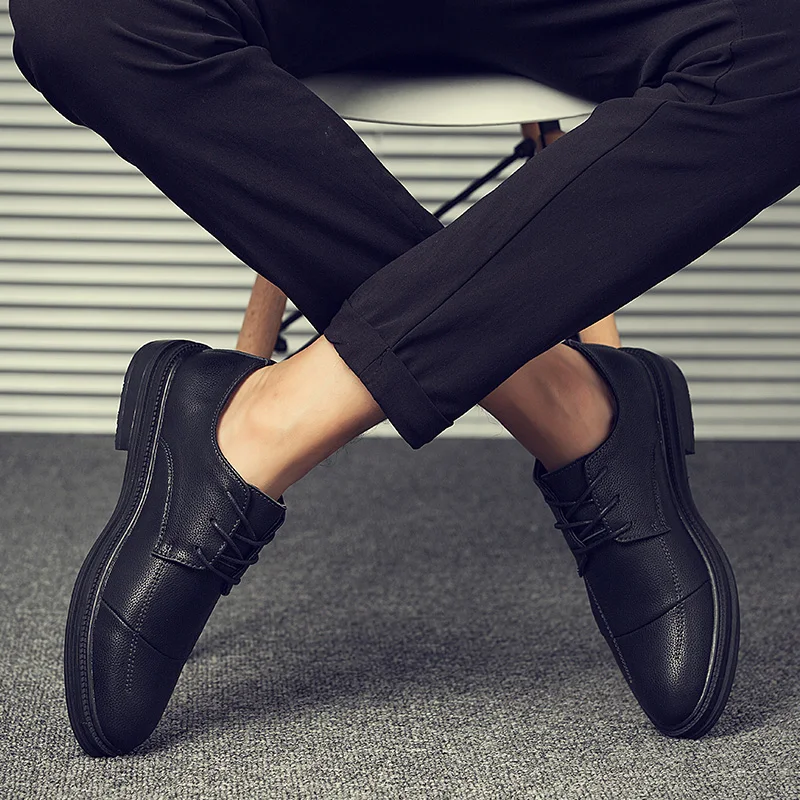

LettBao New Spring Autumn Men Dress Shoes Leather Men Oxfords Leather Driving Fashion Casual Designer Luxury Brand Men Shoes