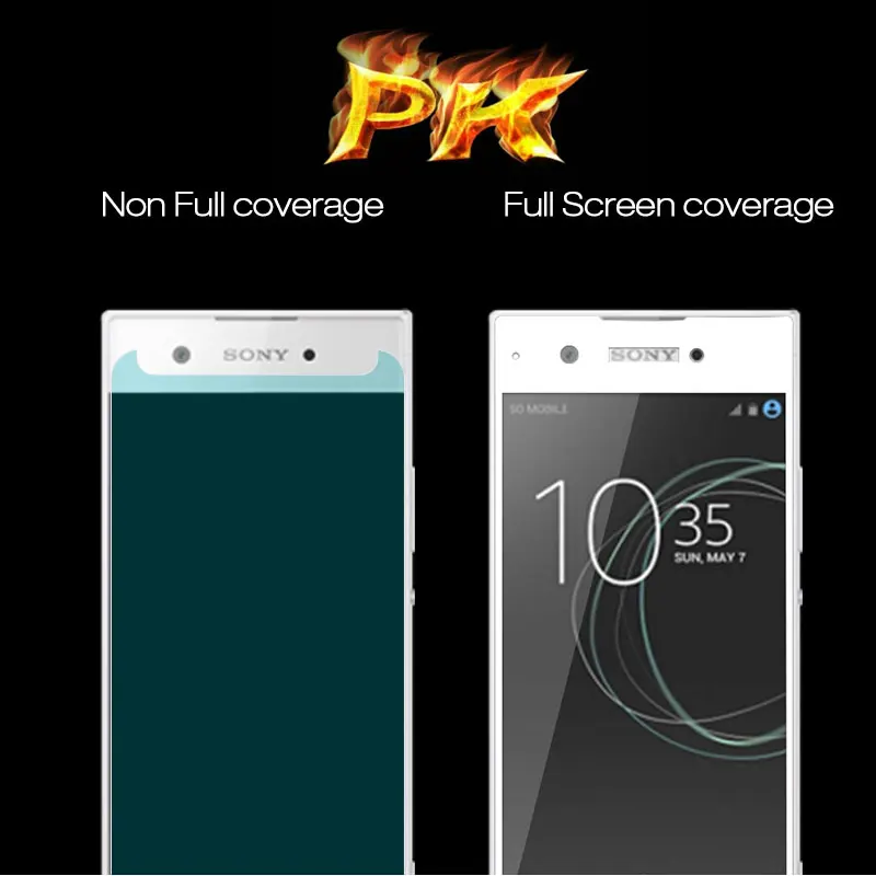 Легко устанавливается закаленное стекло с полным покрытием для Sony Xperia XA1 XA