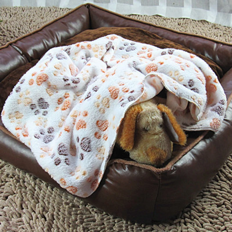 Поставщик домашних питомцев коврик для кровати собаки милый цветочный теплый с принтом лапы кровать для щенка мягкий флис ZL77
