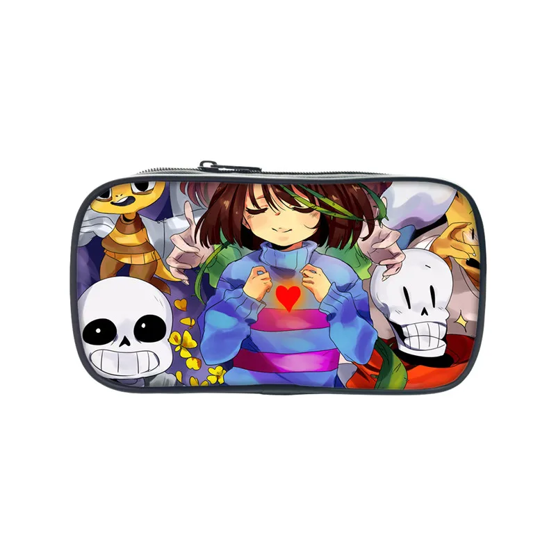 Модный мультяшный пенал с принтом Undertale сумки для макияжа аниме подростков