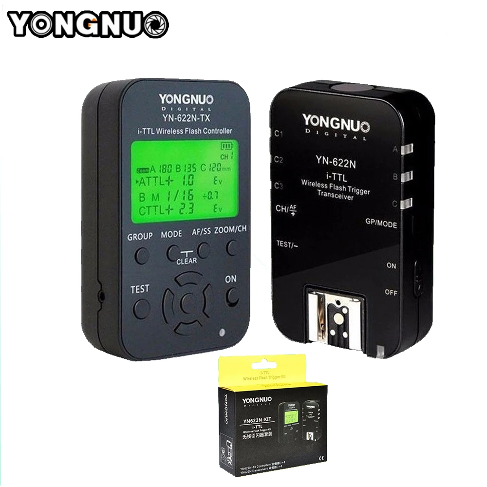 

YONGNUO YN622N-KIT Wireless TTL ITTL HSS Flash Trigger Kit YN622N 622N Transceiver & YN622N-KIT Transmitter Controller For Nikon