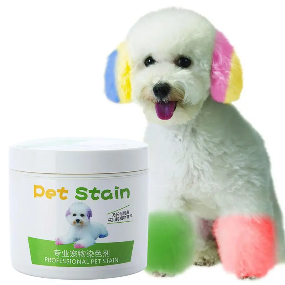 

New 1Pc 100ml Professional Pet Stain Anti Allergic Cat Dog Hair Dye Cream Coloring Agent Pets Supplies