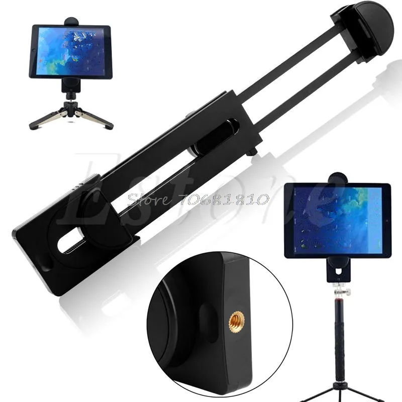 

1/4" Thread Adapter Universal Tripod Mount Holder Bracket For 3~13" Tablet For iPad Drop Shipping