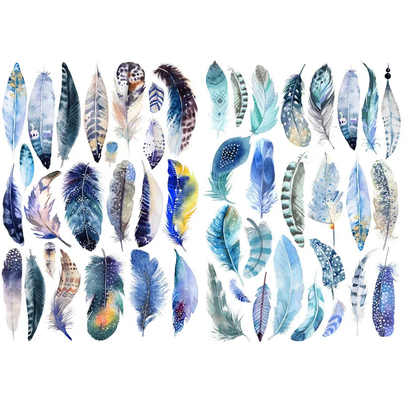 

1 PCS Blue Bird Feather Decor Cute Aesthetic Bullet Journal Stickers Scrapbooking Stationery Sticker Flakes Art Supplies