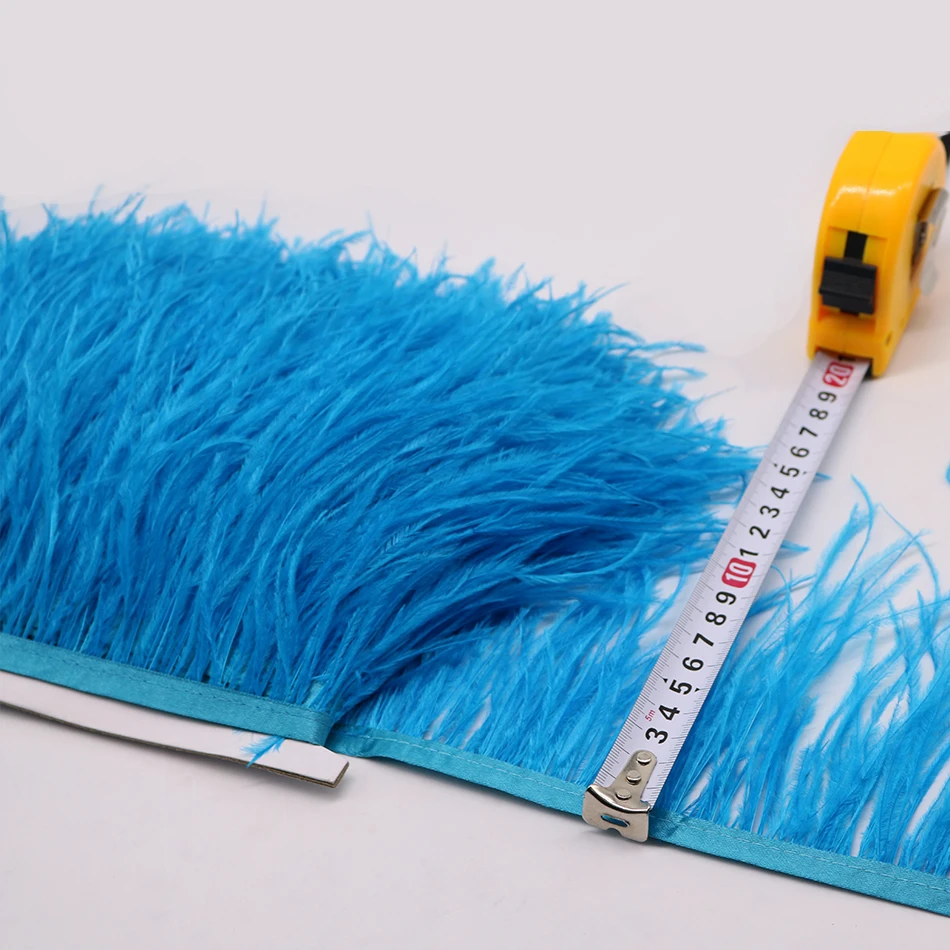 6 lake blue ostrich feather fringe 5
