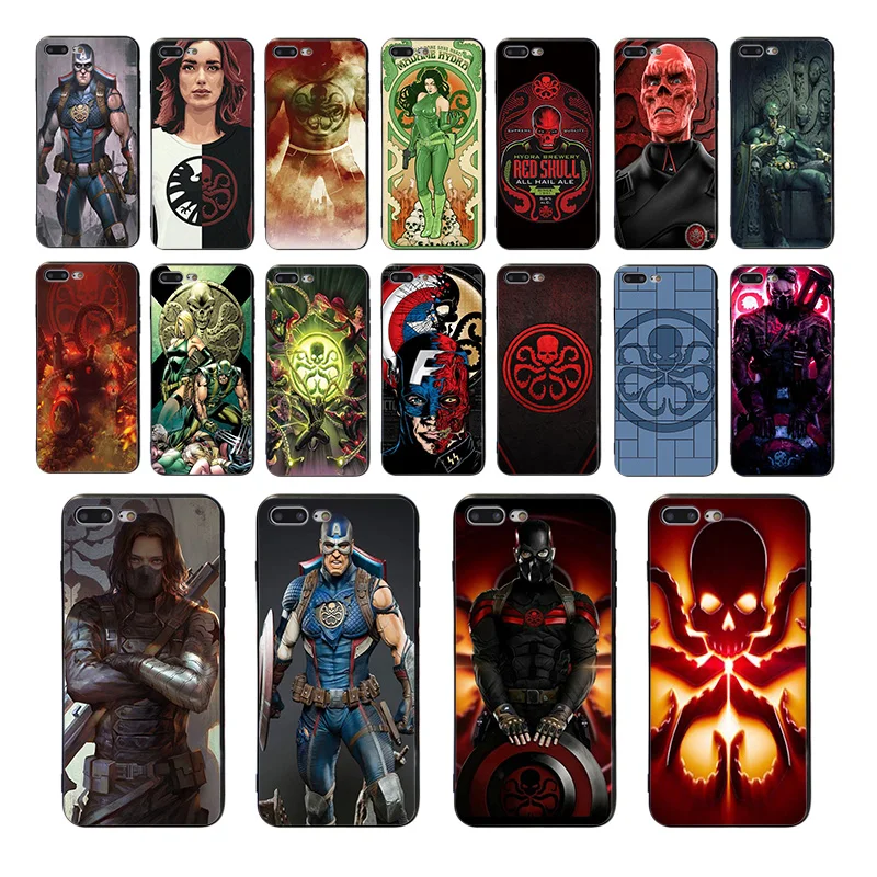 

MARVEL Hail Hydra Soft black silicone mobile phone cases for iphone x xs xr xsmax 6s 6 7 8 plus 5 5s se TPU cover shell bumper