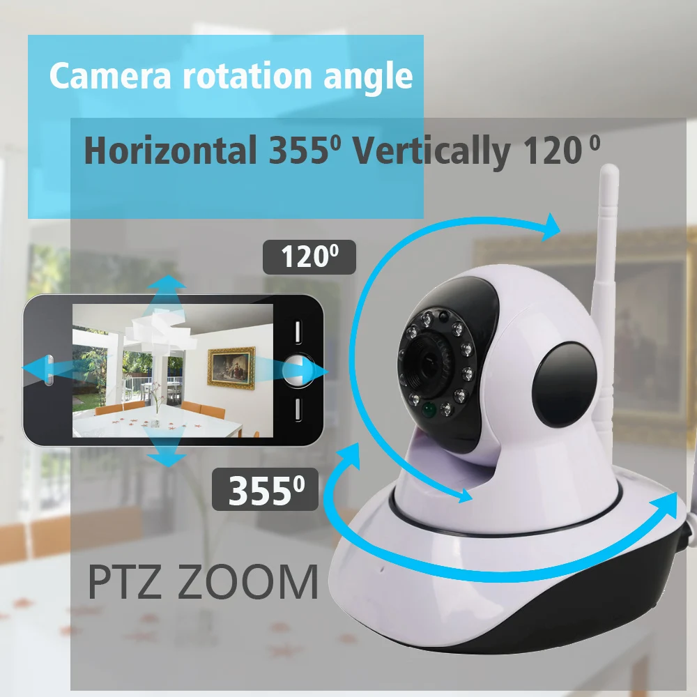 OUERTECH 1080P Беспроводная вращающаяся умная ip камера Двусторонняя аудио поддержка