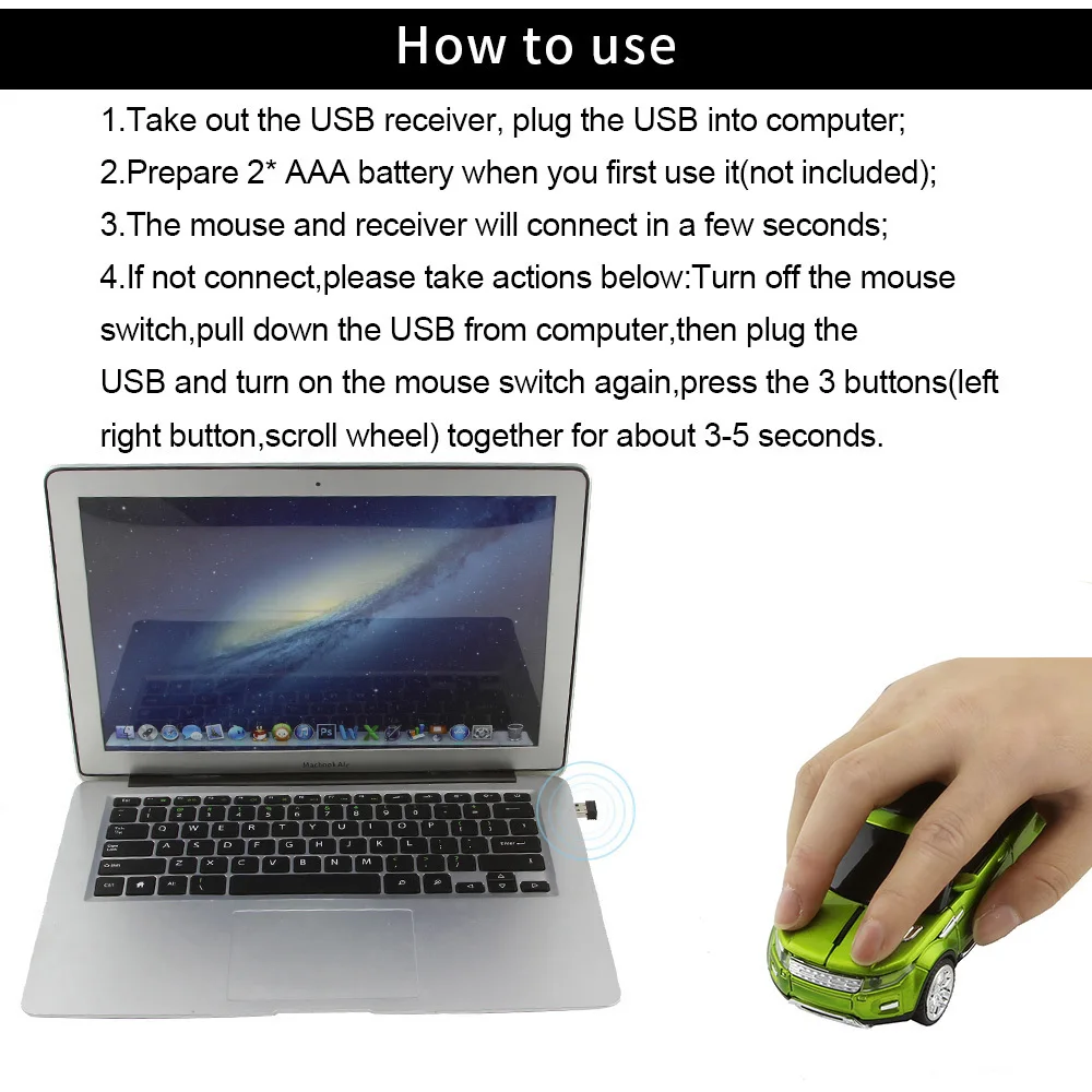 CHUYI Wireless SUV Mouse Sports Car Shaped Gift Mini Mause 1600DPI USB Optical Computer Mice Gaming Mouse For PC Xiaomi Laptop