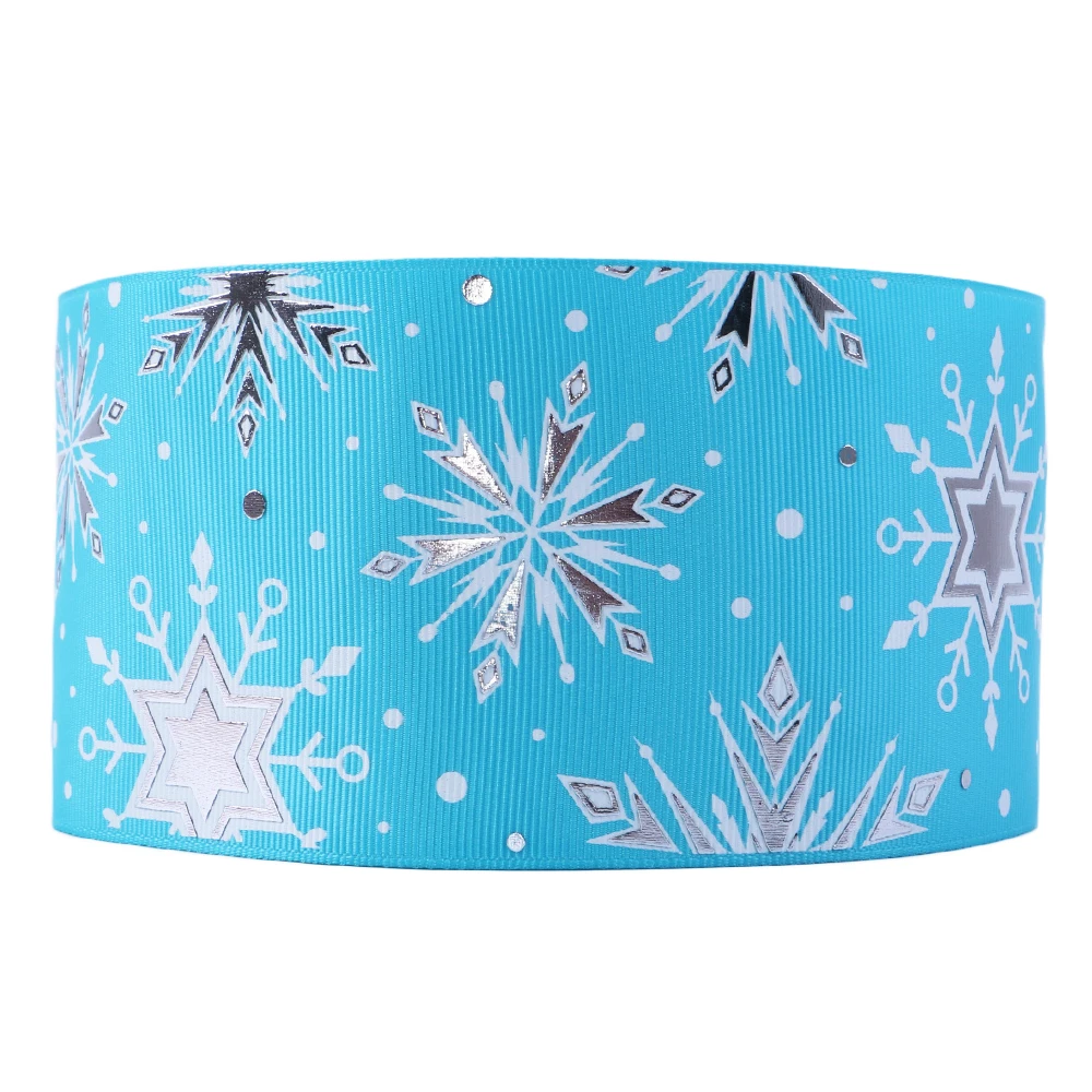

david angie 3'' 75mm Snow Printed Grosgrain Ribbon,DIY Handmade Wedding Gift Holiday Decoration Materials,5Yc5035