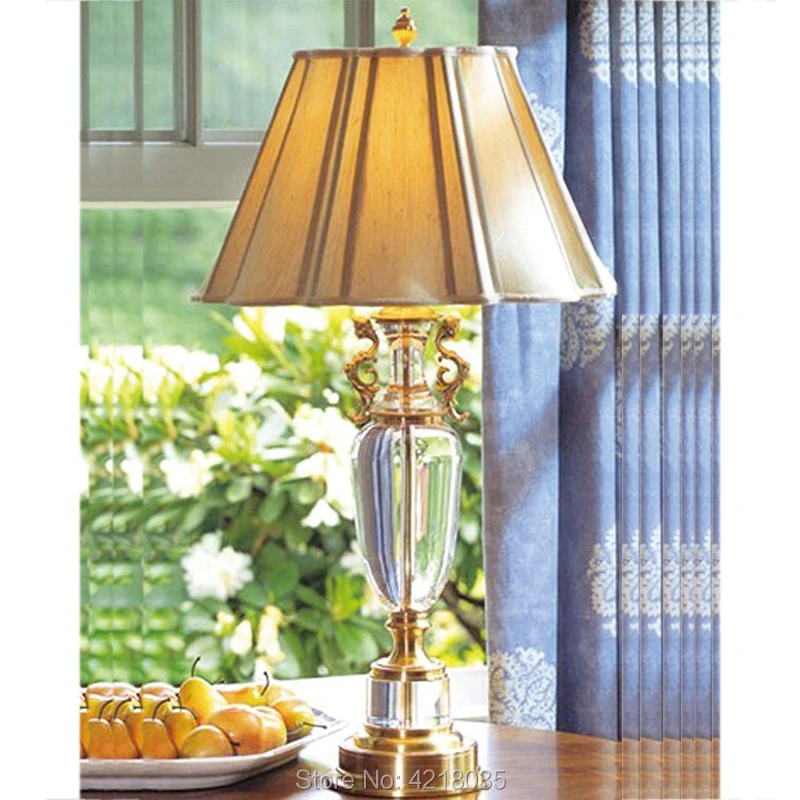 SY European Classic Brass Portrait Crystal Table Lamp Foyer Bedroom