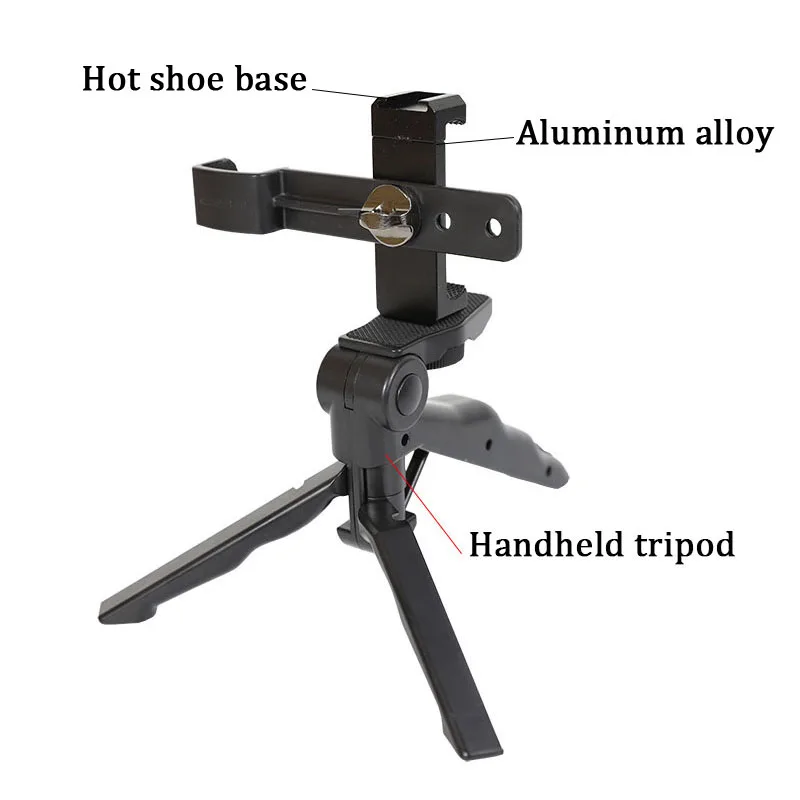 Складной держатель штатива зажим рукоятка 1/4 адаптер кронштейн для DJI OSMO Карманный ручной карданный камеры аксессуары - Цвет: Черный