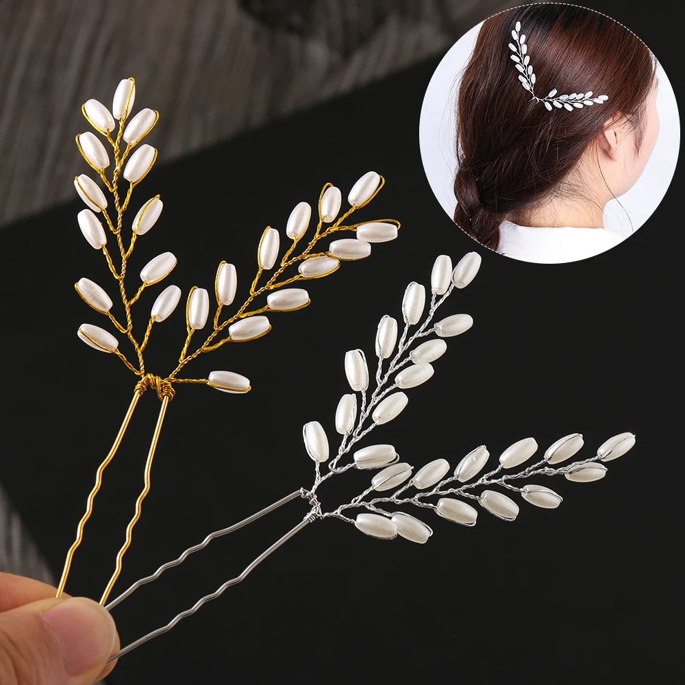 

1 Pc Women Fashion Handmade Pearl Hairpins Wedding Party Hair Accessories Bridal Tiara Hair Clips
