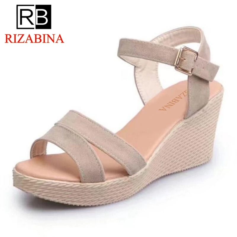 RizaBina Sexy Women Summer Wedges Sandals Ankle Strap Platform Wedges Sandals Summer Vacation Shoes Women Footwear Size 35-39 цена RizaBina Sexy Women Summer Wedges Sandals Ankle Strap Platform Wedges Sandals Summer Vacation Shoes Women Footwear Size 35-39 цены онлайн