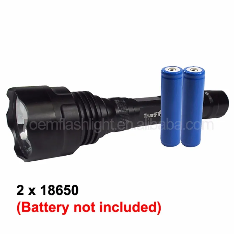 TrustFire T1 Cree XM-L2 U2 1600 люмен 5-режим светодиодный фонарик-черный(2x18650