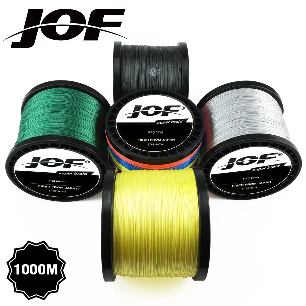 JOF 1000 м 8 нитей разноцветный ПЭ плетеный провода Multifilament супер сильный Рыбалка линии 2018 Новый