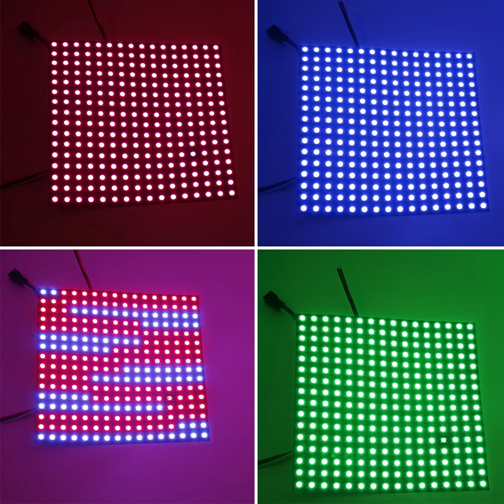 WS2812 светодиодный экран WS2812B 5050 RGB SMD 8*8 16*16 8*32 пикселей Цифровая Гибкая точечная матрица индивидуально Адресуемая JQ