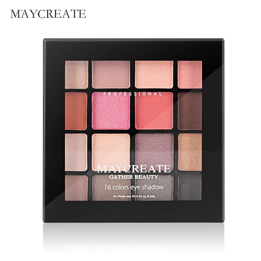 MayCreate 16 Color Eye Shadow Makeup Palette Eyeshadow Matte Metallic Palette Nude Eyeshadow Glitter Shimmer Korean 3
