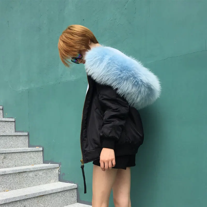 Fausse Vert Étanche Ou Doublure Mini Arrivée Mode Fourrures Fourrure Noir Nouvelle noir Ciel M Bleu Mme Casual Bombardiers aXtazAqnx