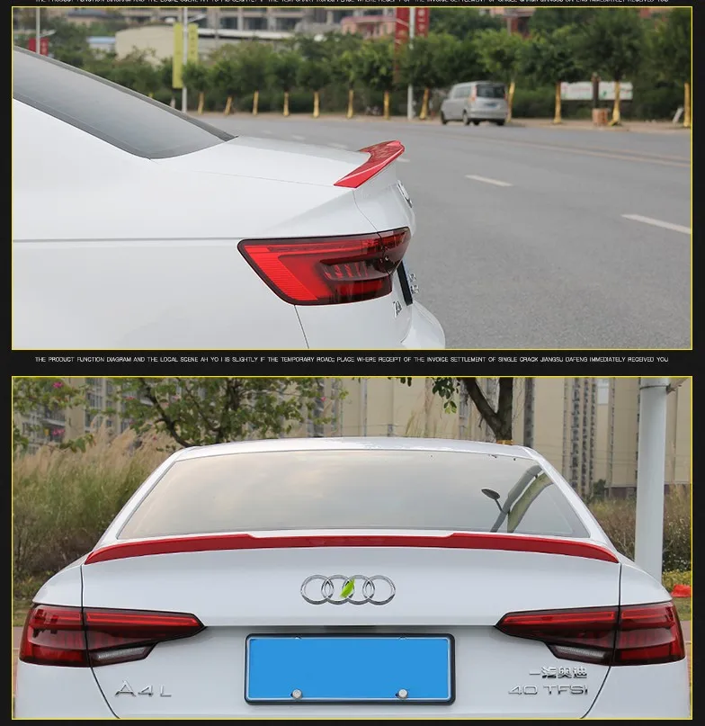 

For Audi A4 B9 2017.2018 Spoiler High Quality Brand New ABS Auto Wing Spoilers Car Accessories