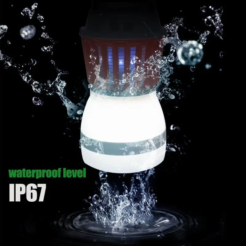 New 2-in-1 Portable LED Camping Light Mosquito Killer Lamp With Solar Panel USB Charging Outdoor Indoor Waterproof Pest Repeller |