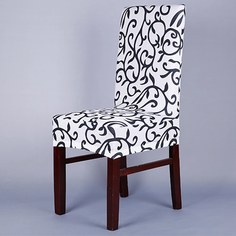 

1PC Red/Yellow/Grey Multi Color Printed Vine Stretch Spandex Home Dinner Chair Cover Hotel/Cafe/Office Chair Decortaion Cover