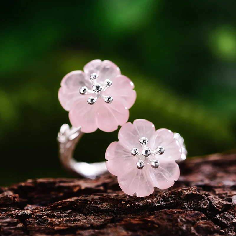Женское кольцо «Цветок под дождем» Lotus Fun, дизайнерское кольцо с натуральным кристаллом, ювелирное изделие ручного изготовления из настоящего серебра 925 пробы