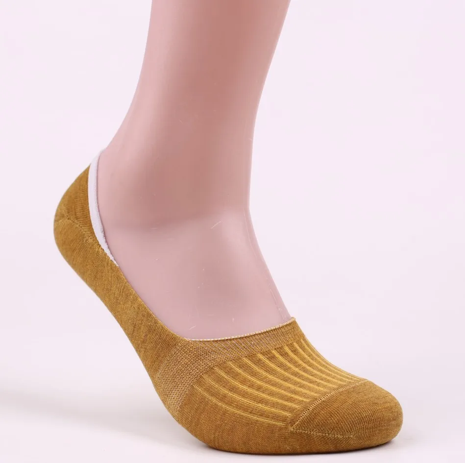 yellow 10 пар дышащая Летняя Сетка короткие носки для мужчин полосатые Нескользящие силиконовые носки мужские невидимые лодочки до лодыжки носки - Цвет: yellow