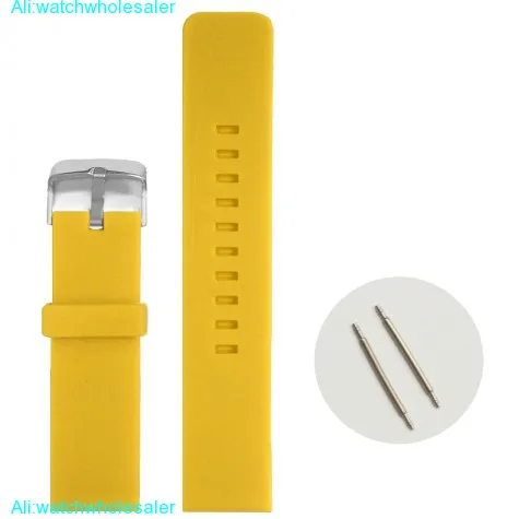 22mm Silicone Jelly Rubber Yellow Color  Men Lady Watch Band Straps WB1081C22JB