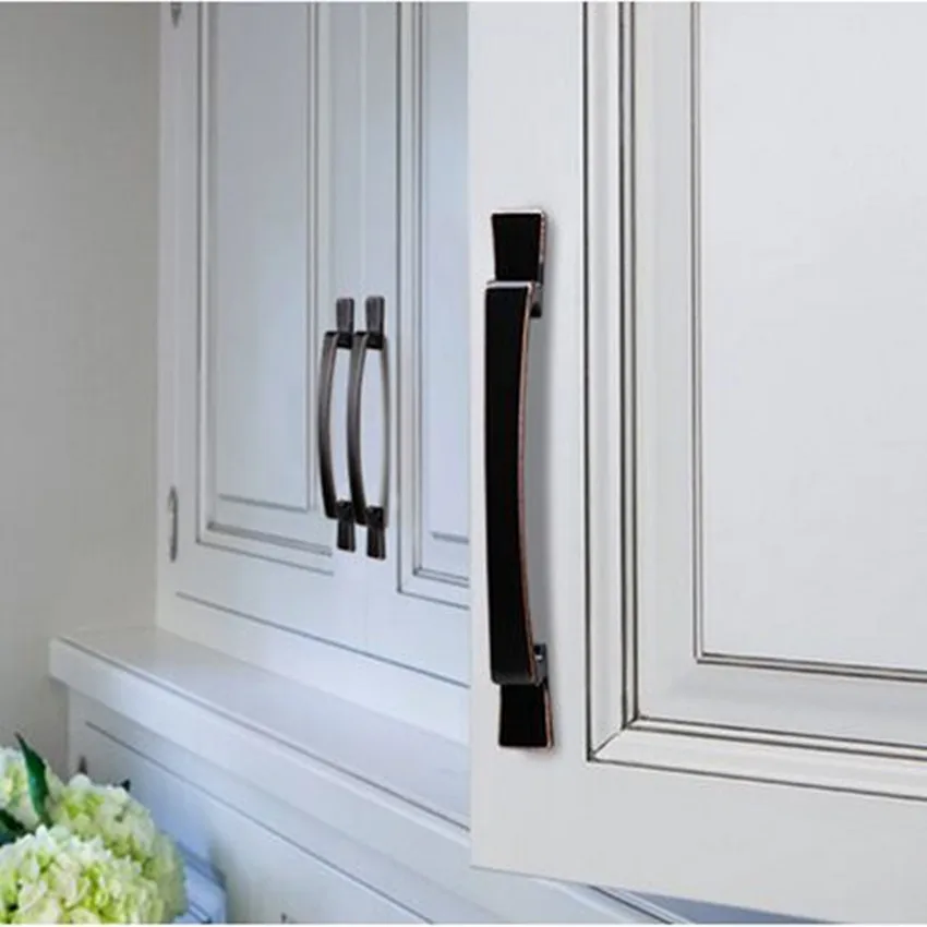Two use larger size europen retro furniture handles black antique