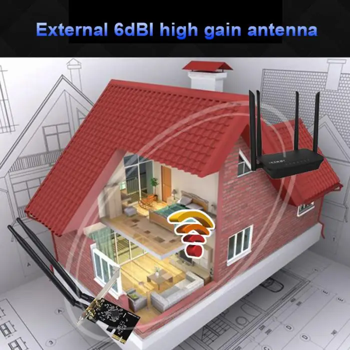 Новый Популярный двухдиапазонный 1300 Мбит/с PCI-E беспроводной WiFi адаптер 802,11 AC PCI Express сетевая карта 2,4/5 ГГц