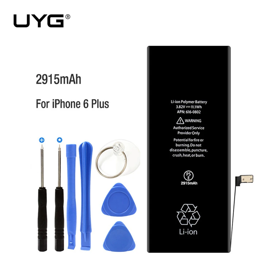UYG brand 2915mah 0 Cycle mobile phone battery replace for apple iphone
