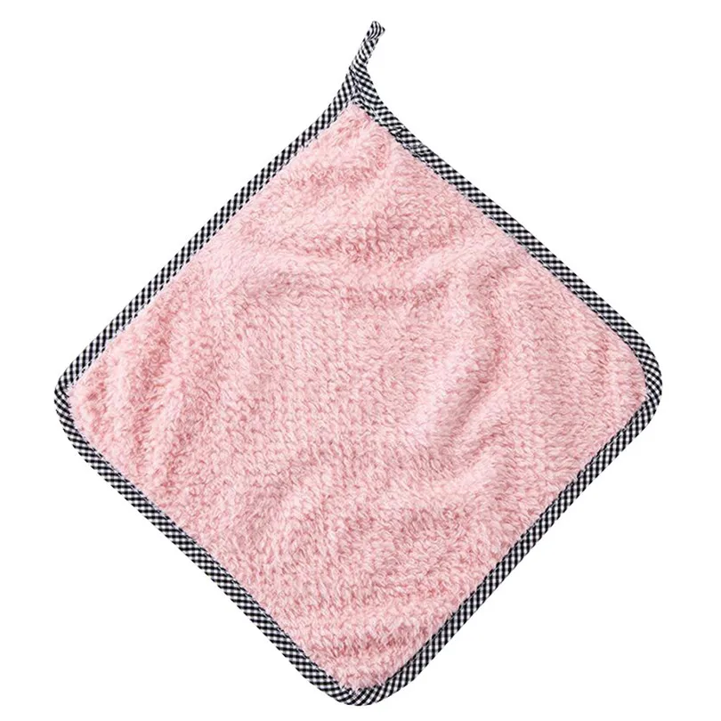 Kitchen Towel Coral Velvet Nonstick Oil Velvet Hand Nonstick Oil Hanging Hand Towels 5Pcs Kitchen Dishcloth Cleaning Cloth (5)