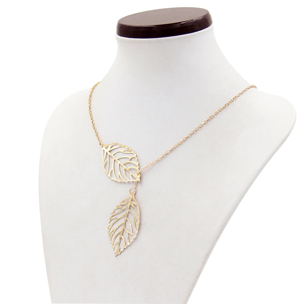 Simple 2 Leaves Fashion Jewelry Europe America Small Pure And Fresh