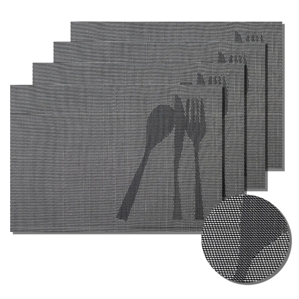 4pcs/Set Spoon and Fork Pattern Kitchen Table Mats 45x30cm PVC Placemats for Dining Table