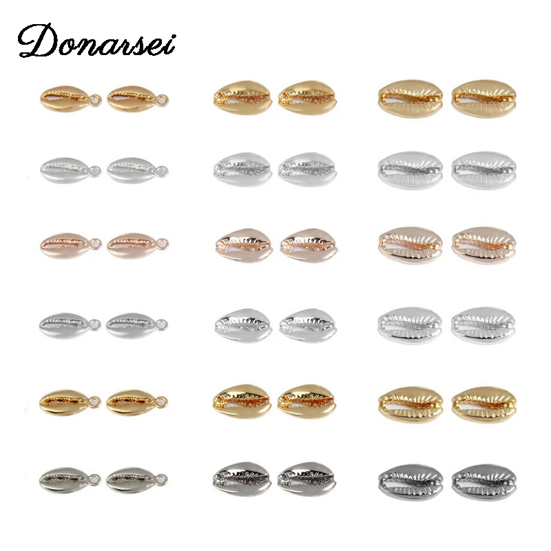 

Donarsei 50pcs/pack DIY Sea Shell Accessories For Jewelry Making Silver Gold Color Conch For Bracelet Necklace Jewelry Findings
