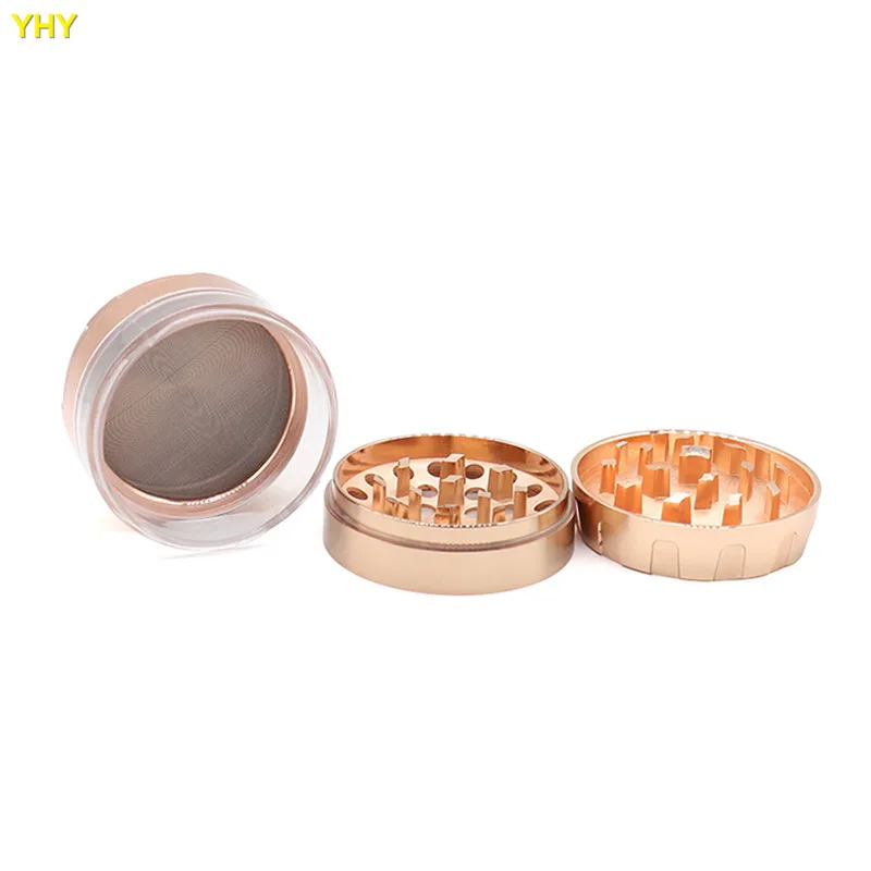 4 Layer Rose Gold Aluminum Herbal Herb Tobacco Grinder Smoke Grinders Metal Grinder for Weed Smoking Accessories07