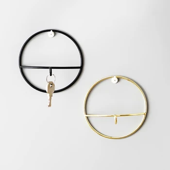 

Nordic Art Geometric Shape Gold Iron Storage Hook Minimalist Key Holder Coat Wall Hanger Home Decoration Accessories