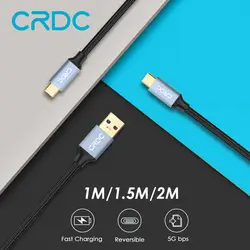 CRDC Тип usb C кабель для Xiaomi Mi5 Тип-C быстрой зарядки данных нейлон USB C/USB-C кабель для samsung Galaxy S8 Nexus 5x 6p и более