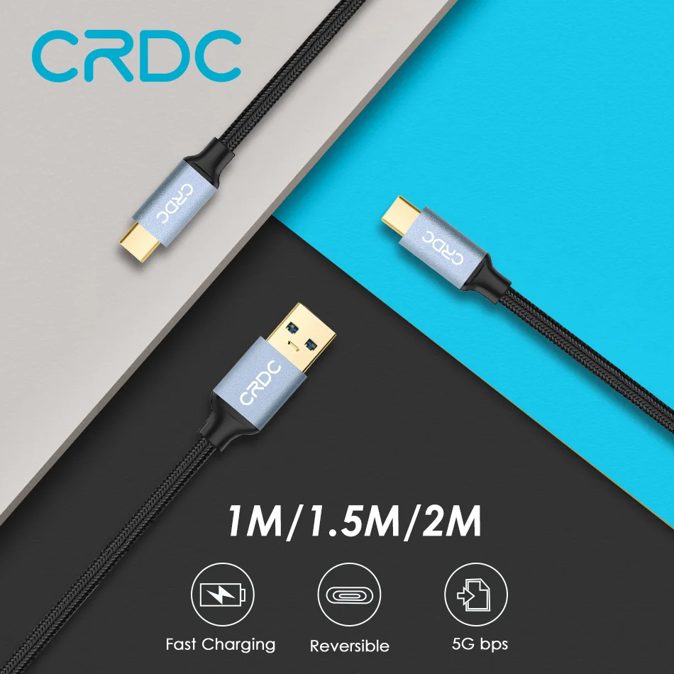 

CRDC USB Type C Cable for Xiaomi Mi5 Type-C Fast Charging Data Nylon USB C / USB-C Cable for Samsung Galaxy S8 Nexus 5X 6P &More