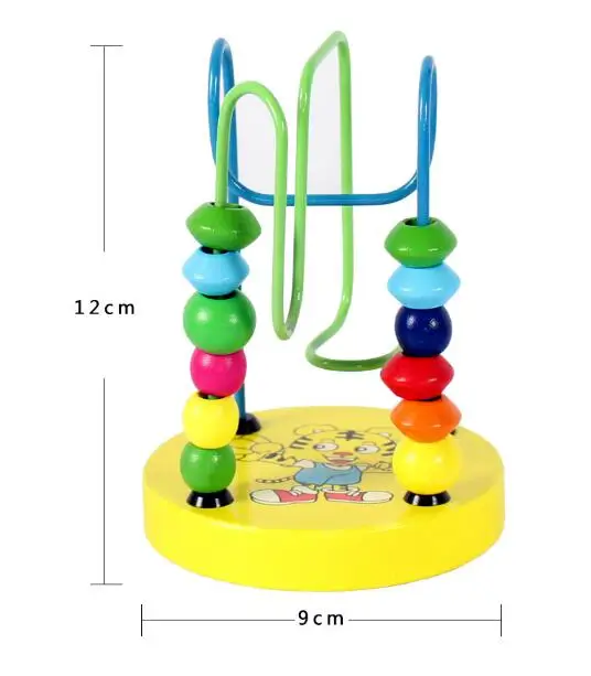 Мини-деревянные детские математические игрушки, детские счетные круги, бусинки, Абак, проволока, лабиринт, американские горки вокруг бисера, развивающие игрушки, подарок GYH
