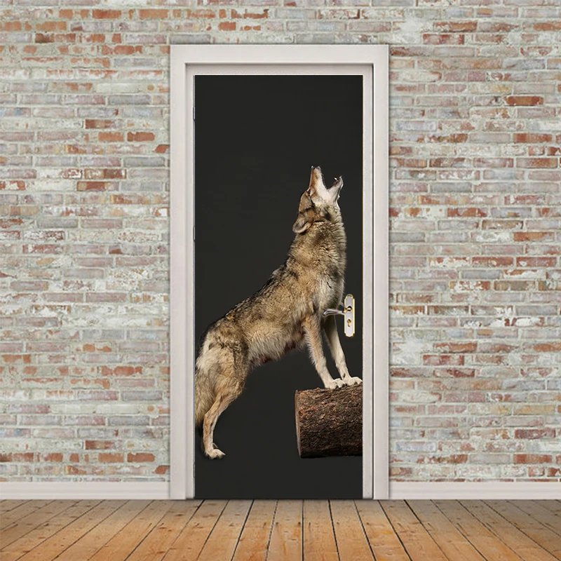 2 шт./компл. новейшие животные волк дверь стикер s коридорные обои плакат стикер на стену офис спальня гостиная украшение дома