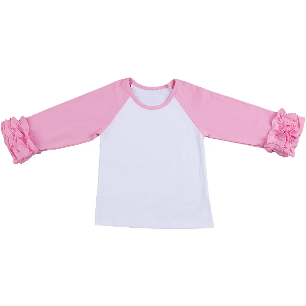 Футболка для маленьких девочек топы, теплые зимние рубашки с длинными рукавами Топы, футболка с оборками для маленьких девочек повседневная одежда для девочек