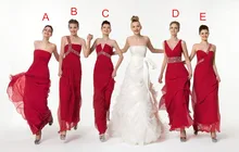 2015 New Hot Summer Fashion Beach Chiffon Long Bridesmaids Dresses W6012 Wedding Party Modern Romantic Charming Best Selling