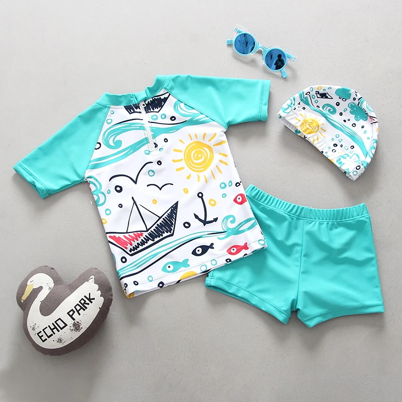 Roupa de Banho dos Miúdos Meninos Maiô Duas Peças Rash Guards Natação Troncos Nadar Conjunto Proteção Solar uv Crianças Maiôs 12 duas peças rash guards natação troncos nadar