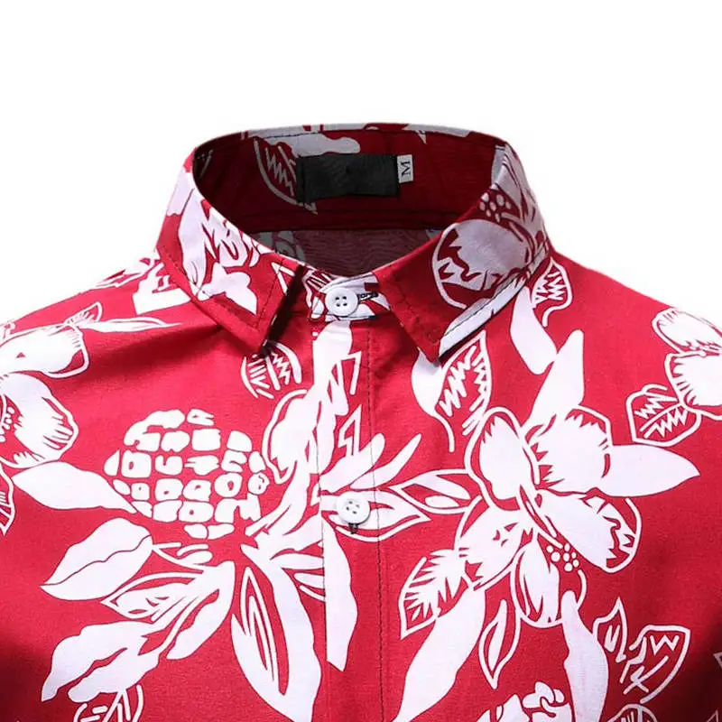 Новинка, весенне-летние мужские рубашки с цветочным принтом, приталенные мужские рубашки с этническими цветами и длинным рукавом, повседневные Модные мужские топы