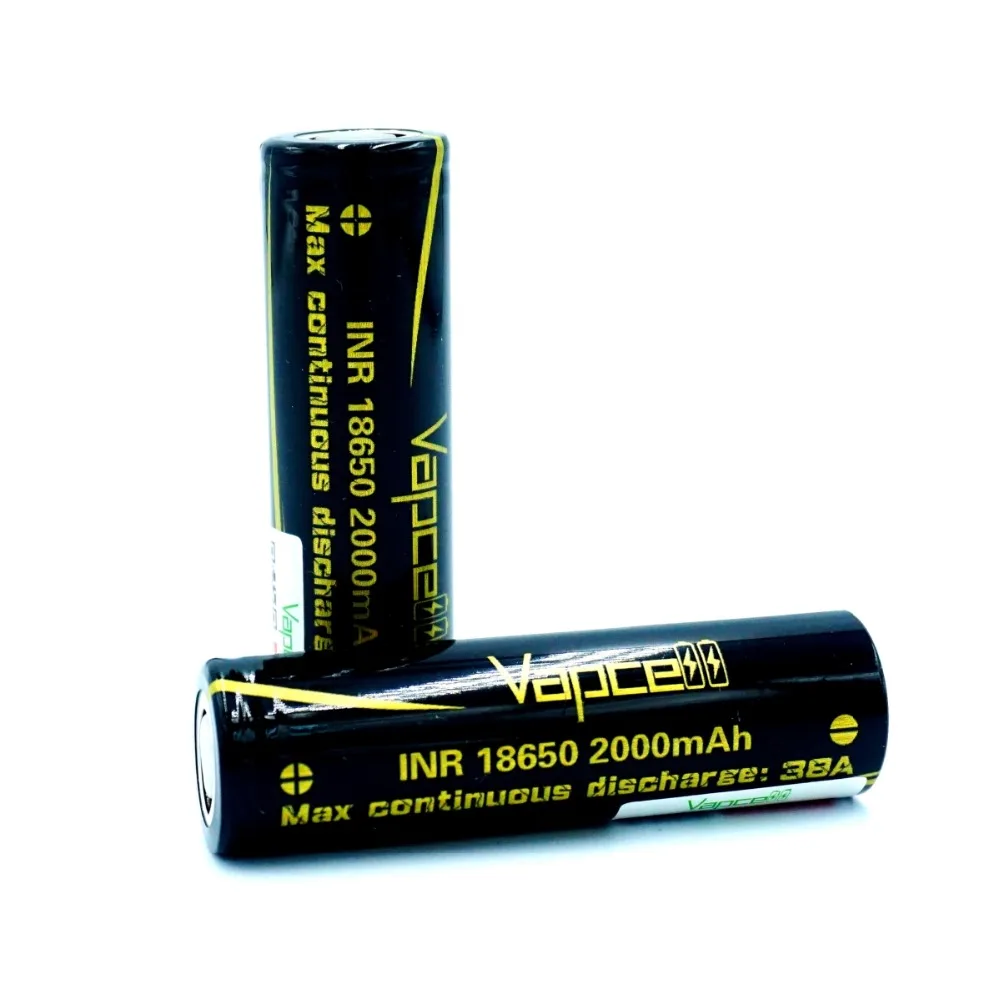 2 шт. VAPCELL 18650 2000 мАч 3 7 в перезаряжаемая литиевая батарея высокой мощности