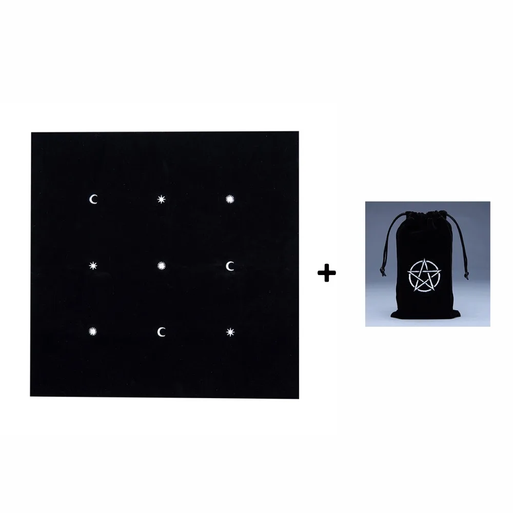 Черный скатерть Таро 50*50 см красивый узор с Таро мешок настольная игра, карты Таро аксессуары