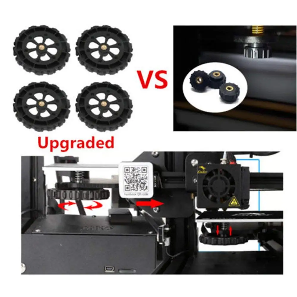 

Upgraded Big Hand Twist Leveling Nut For Hot Creality CR-10/10S Mini/Ender-3 3D Printer and with bed leveling spring available