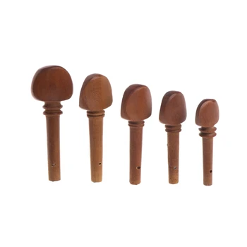 

4pcs 1/8 1/4 1/2 3/4 4/4 Jujube Wood Violin Tuning Pegs Endpin Set Replacement